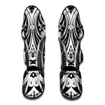 Maori Tribal Tattoo Pattern Print Muay Thai Shin Guard