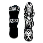 Maori Tribal Tattoo Pattern Print Muay Thai Shin Guard