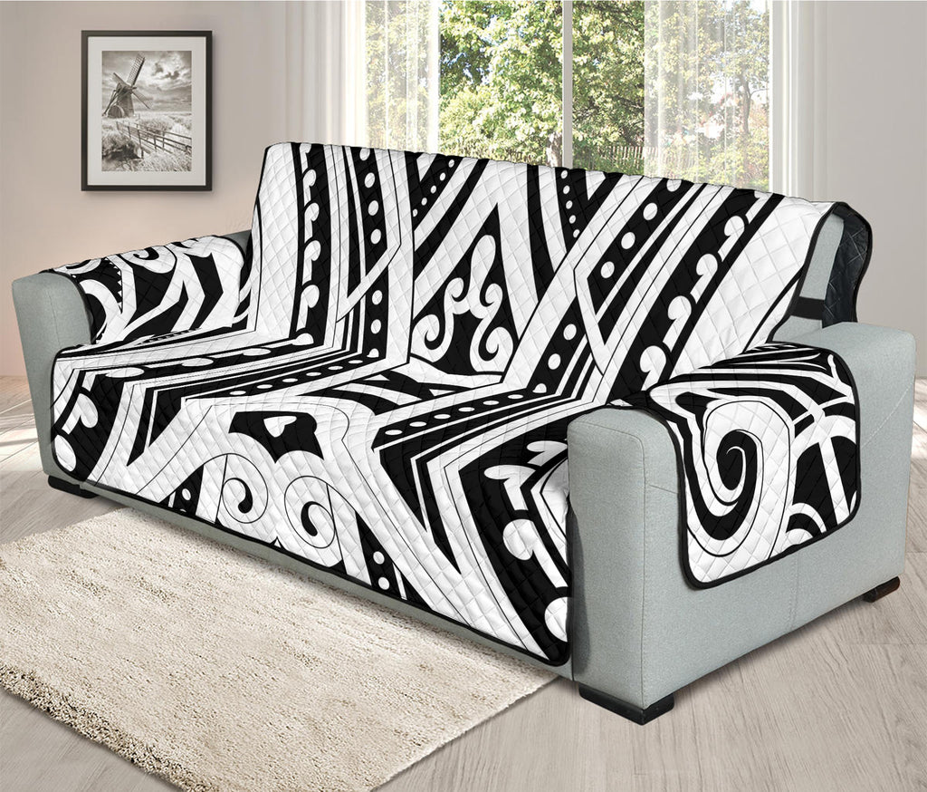 Maori Tribal Tattoo Pattern Print Oversized Sofa Protector