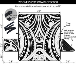 Maori Tribal Tattoo Pattern Print Oversized Sofa Protector