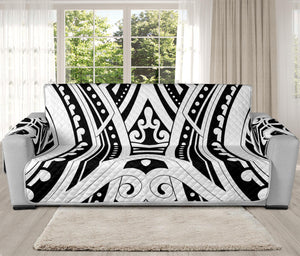 Maori Tribal Tattoo Pattern Print Oversized Sofa Protector