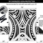 Maori Tribal Tattoo Pattern Print Oversized Sofa Protector