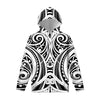 Maori Tribal Tattoo Pattern Print Pullover Hoodie