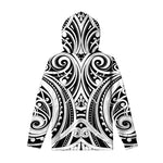 Maori Tribal Tattoo Pattern Print Pullover Hoodie