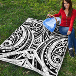 Maori Tribal Tattoo Pattern Print Quilt