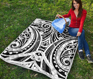 Maori Tribal Tattoo Pattern Print Quilt