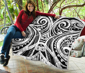 Maori Tribal Tattoo Pattern Print Quilt