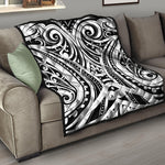 Maori Tribal Tattoo Pattern Print Quilt