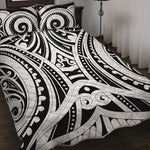 Maori Tribal Tattoo Pattern Print Quilt Bed Set