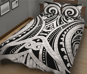 Maori Tribal Tattoo Pattern Print Quilt Bed Set