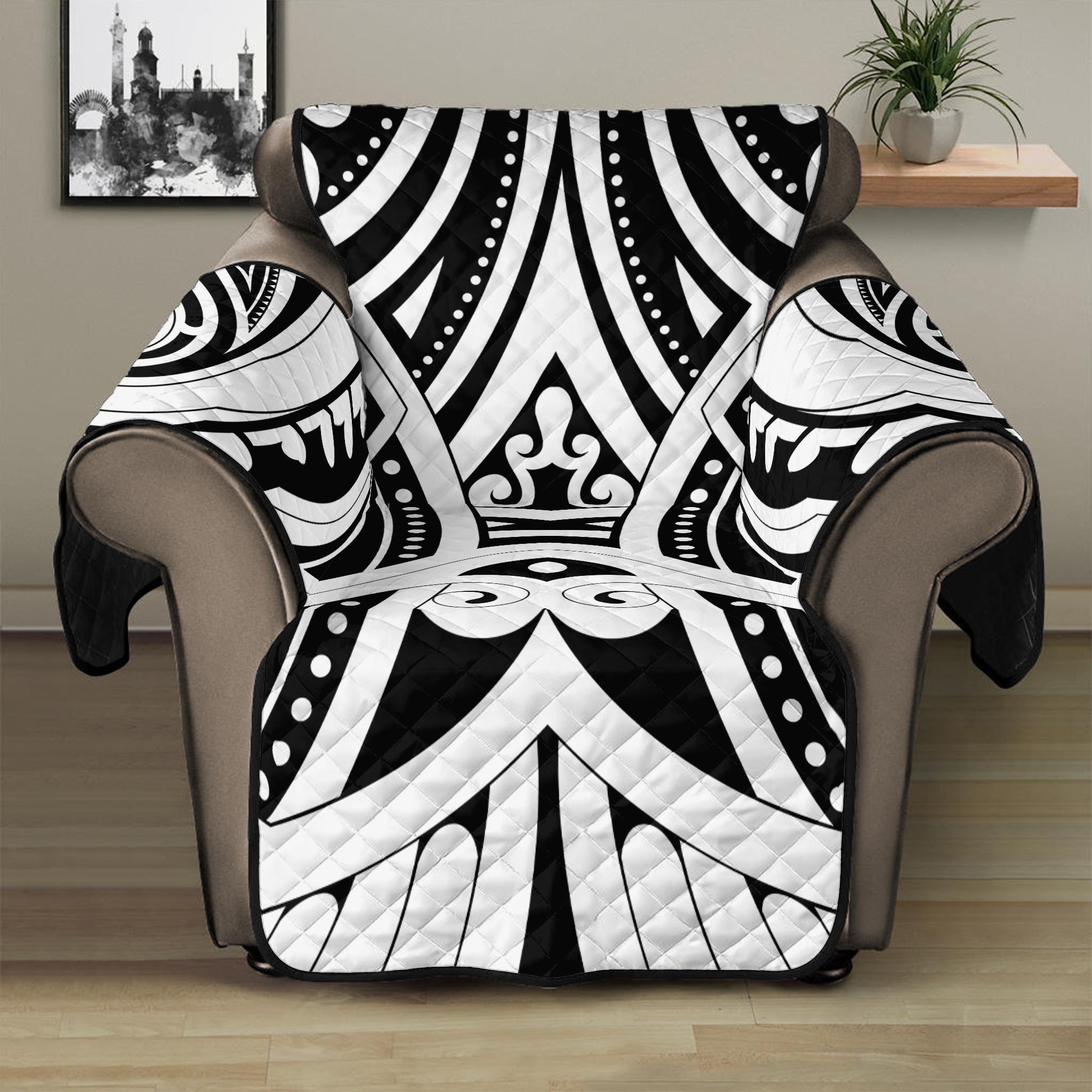 Maori Tribal Tattoo Pattern Print Recliner Protector