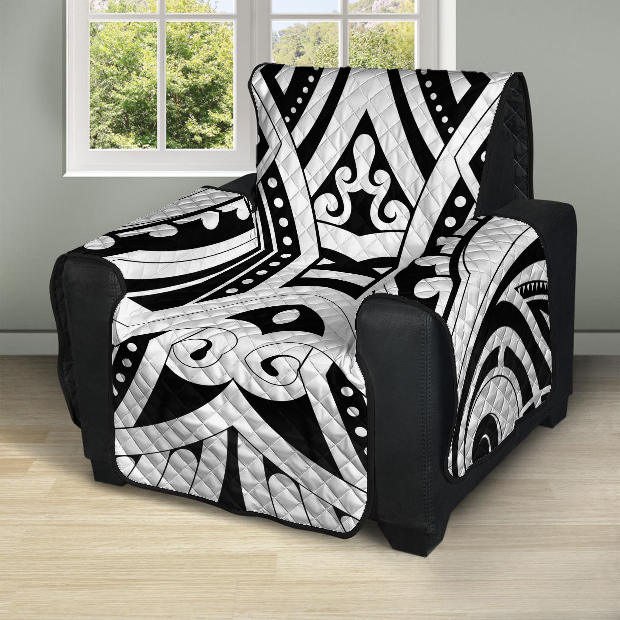 Maori Tribal Tattoo Pattern Print Recliner Protector