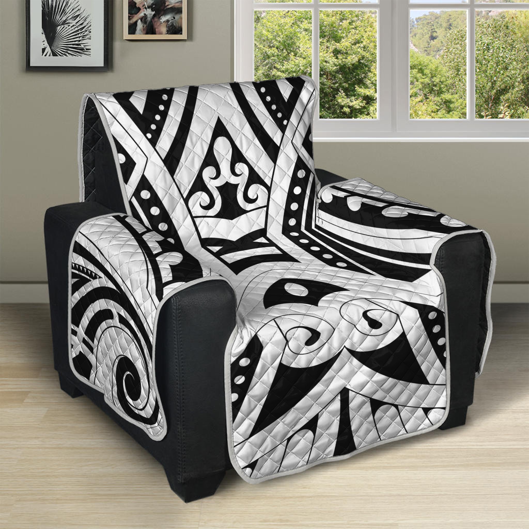 Maori Tribal Tattoo Pattern Print Recliner Protector