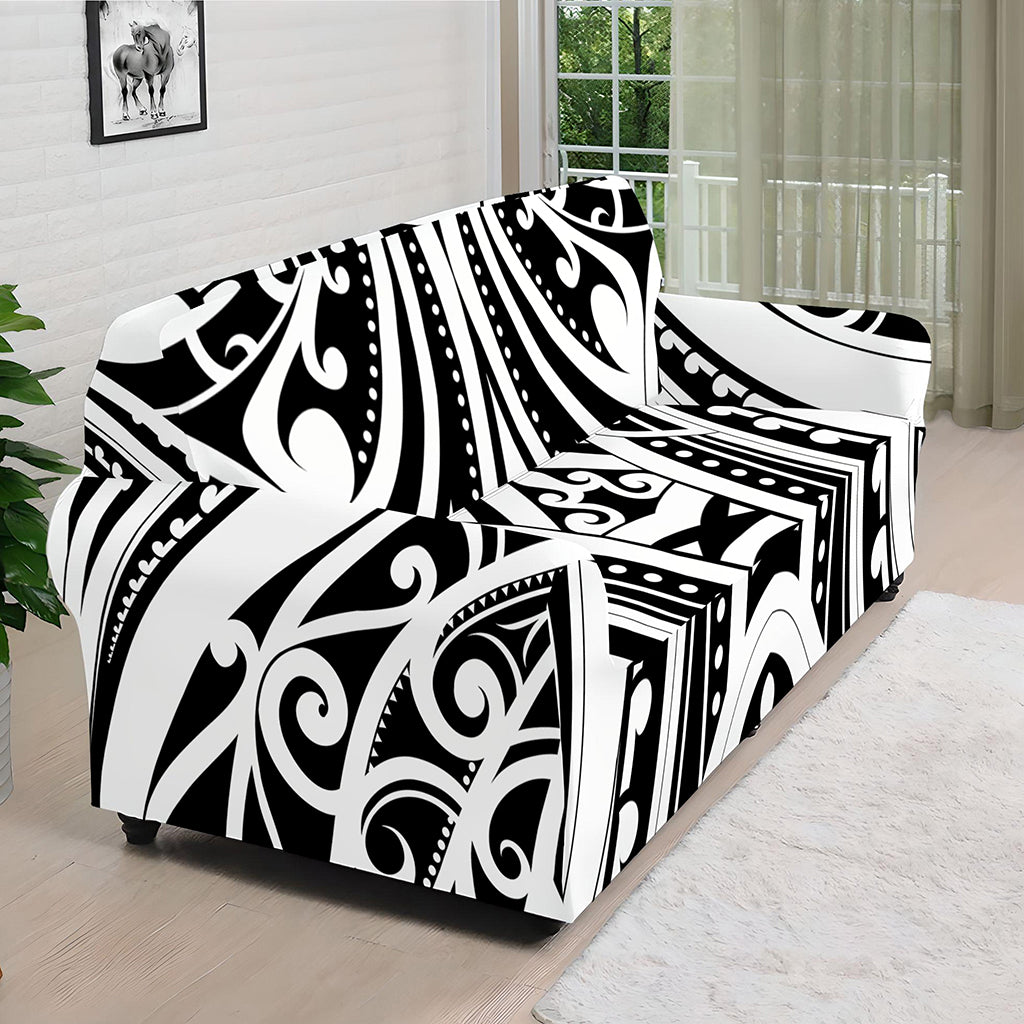 Maori Tribal Tattoo Pattern Print Sofa Cover