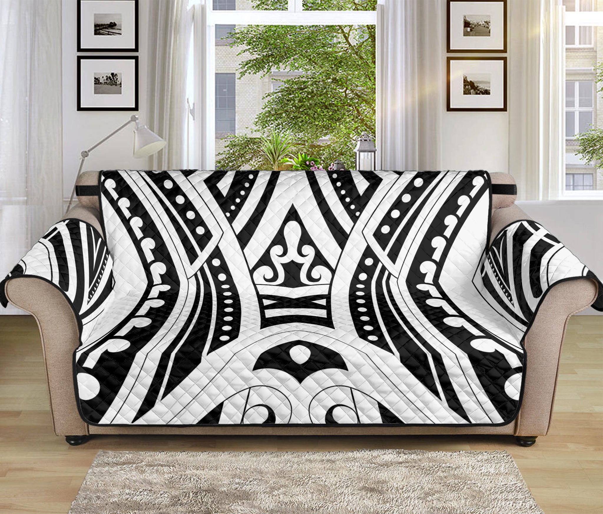 Maori Tribal Tattoo Pattern Print Sofa Protector