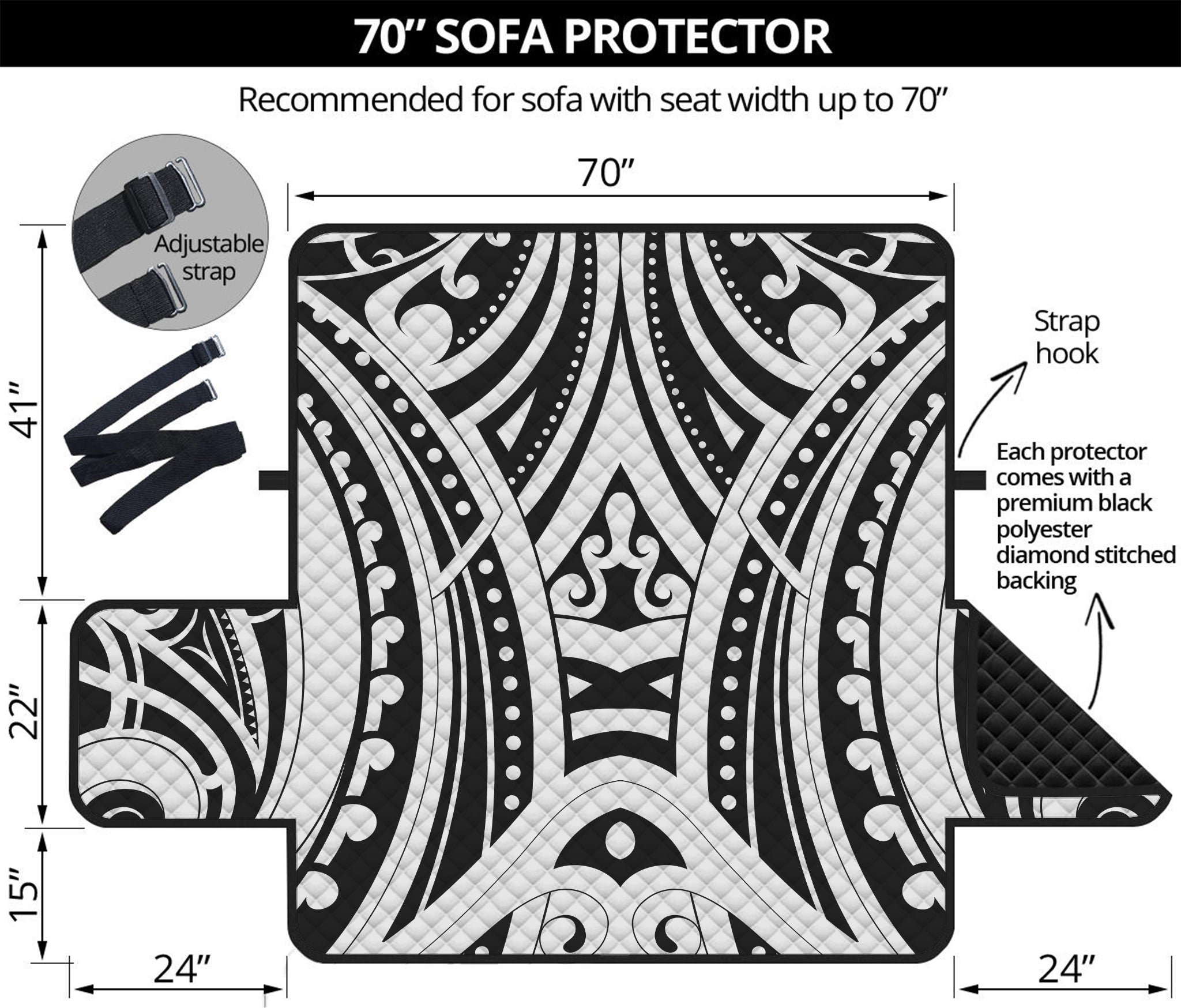 Maori Tribal Tattoo Pattern Print Sofa Protector