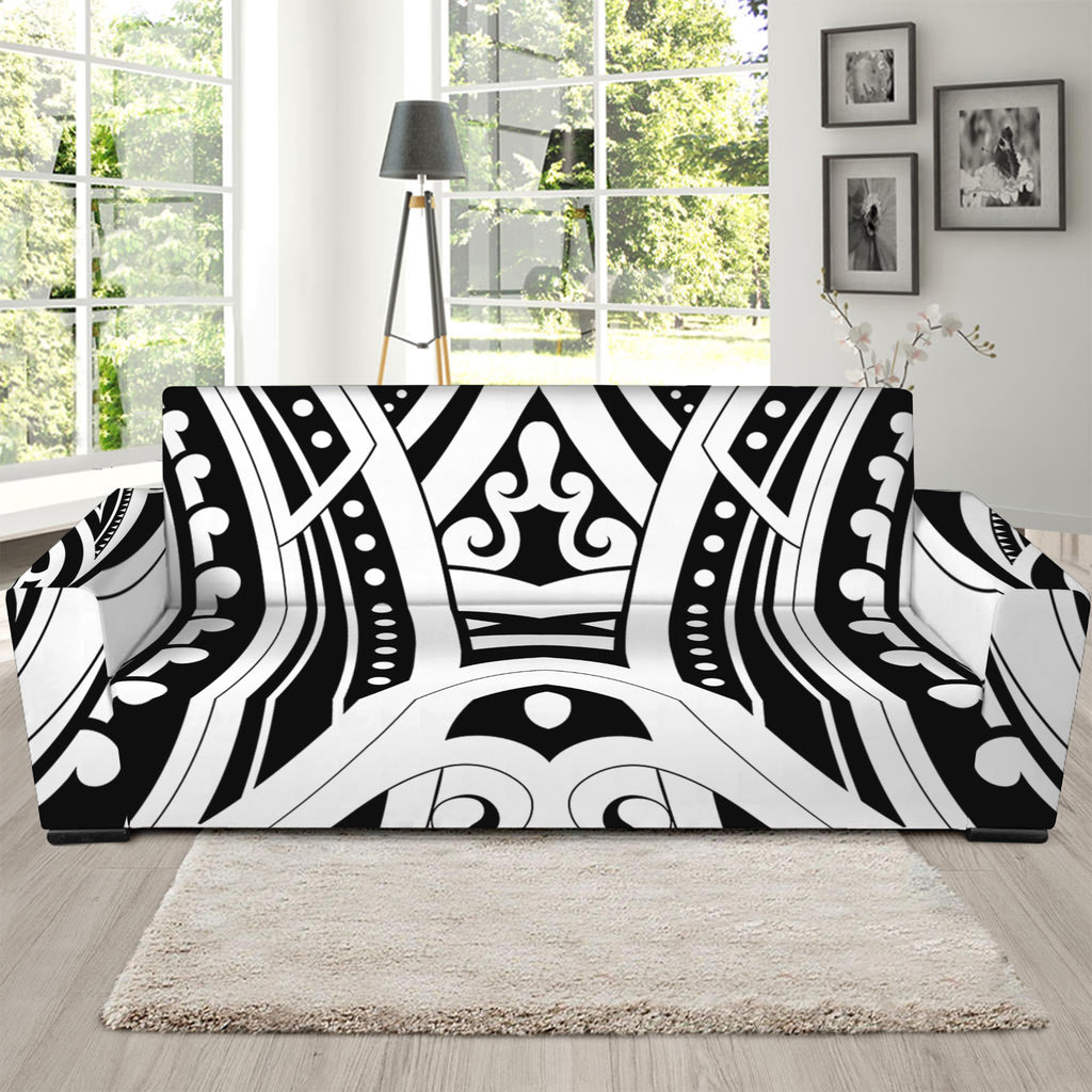 Maori Tribal Tattoo Pattern Print Sofa Slipcover