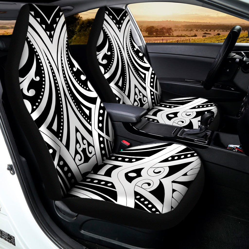 Maori Tribal Tattoo Pattern Print Universal Fit Car Seat Covers