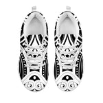 Maori Tribal Tattoo Pattern Print White Sneakers