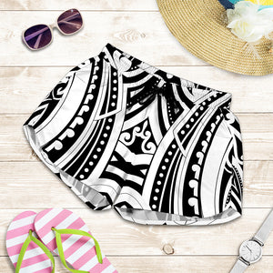 Maori Tribal Tattoo Pattern Print Women's Shorts