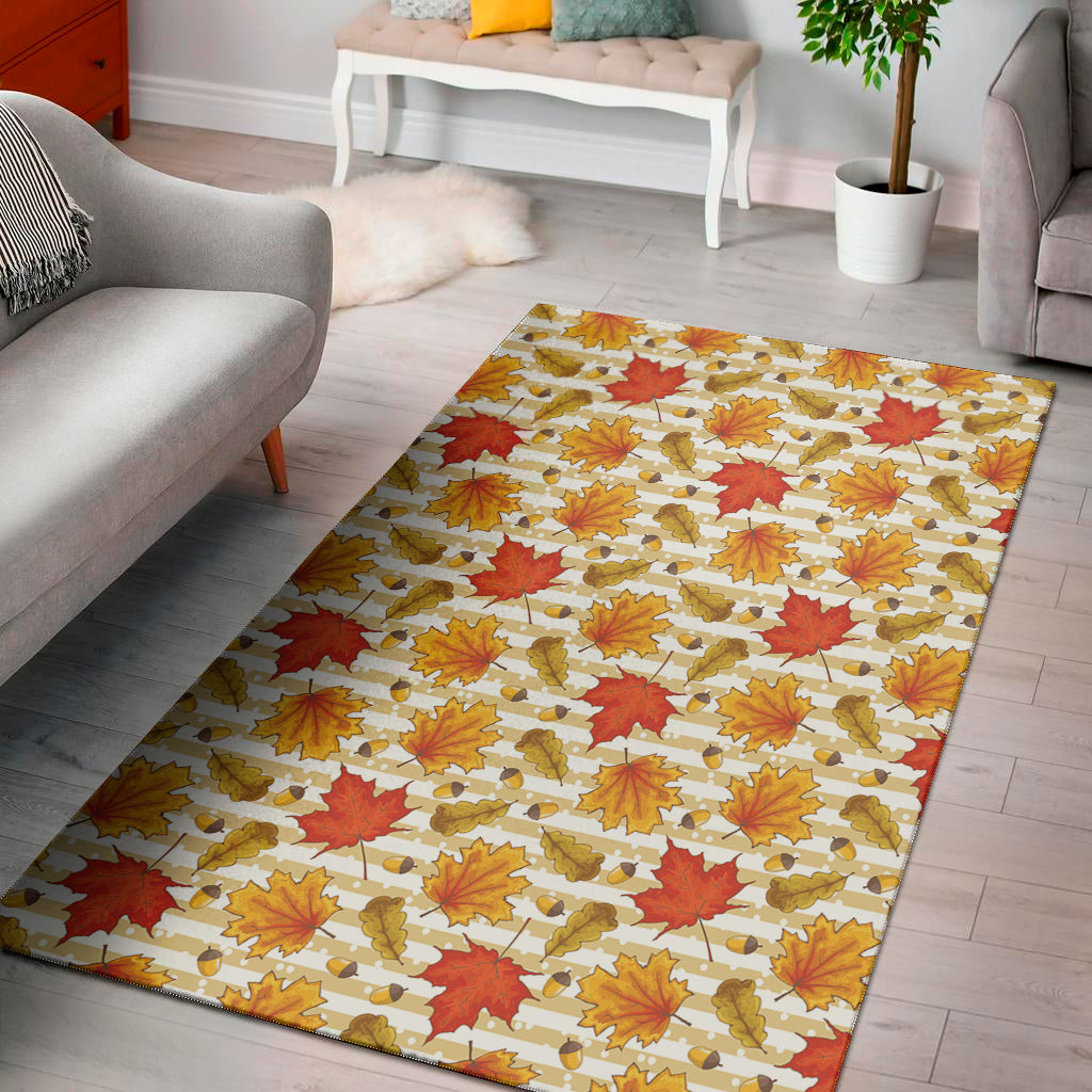 Maple And Oak Pattern Print Area Rug