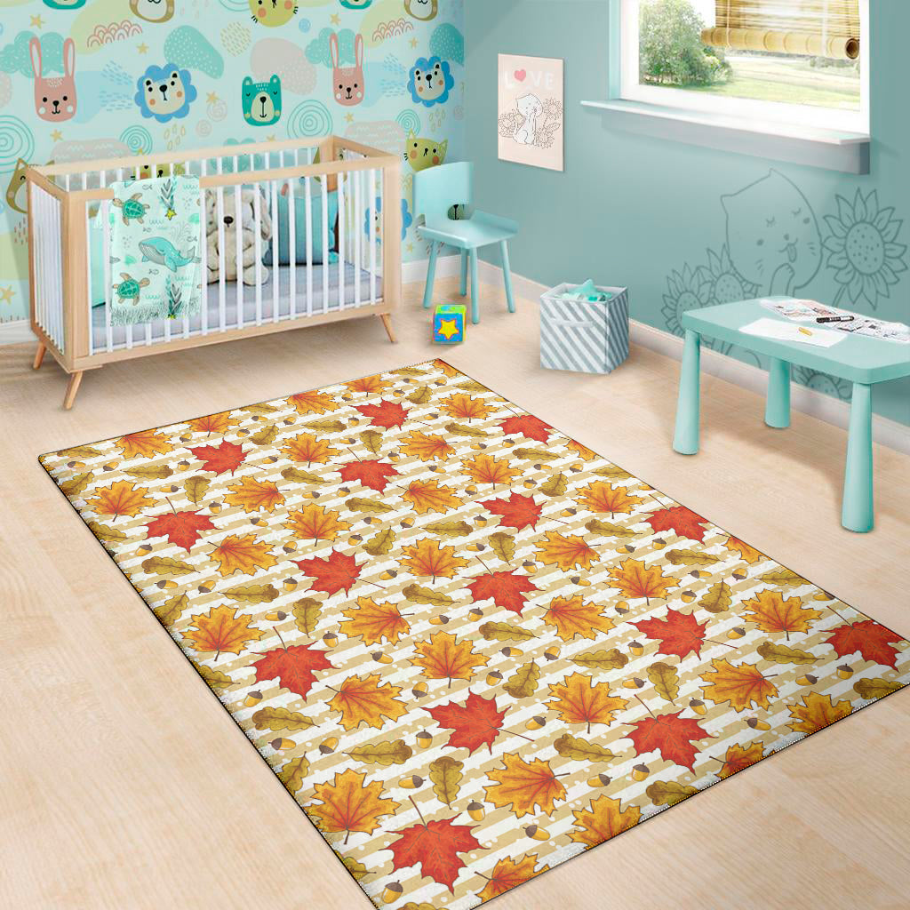 Maple And Oak Pattern Print Area Rug