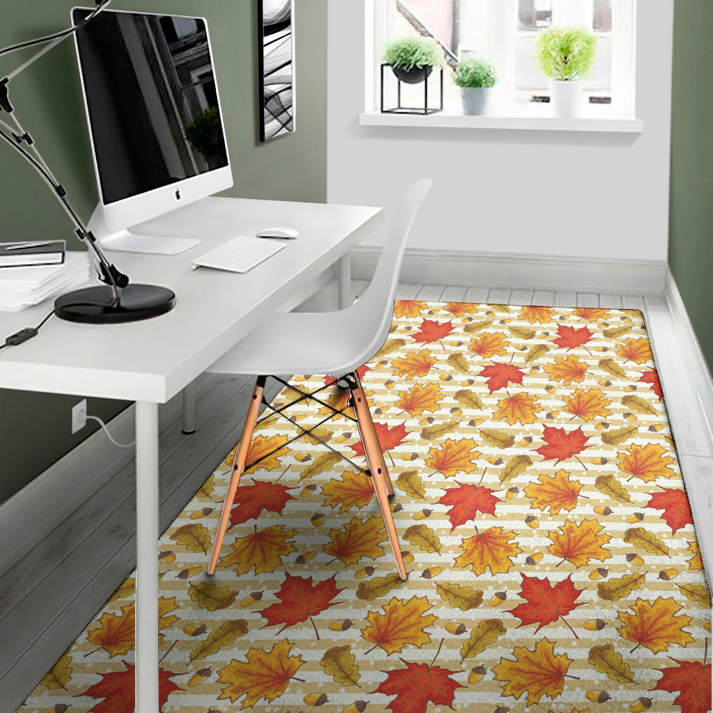Maple And Oak Pattern Print Area Rug