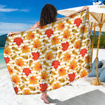 Maple And Oak Pattern Print Beach Sarong Wrap