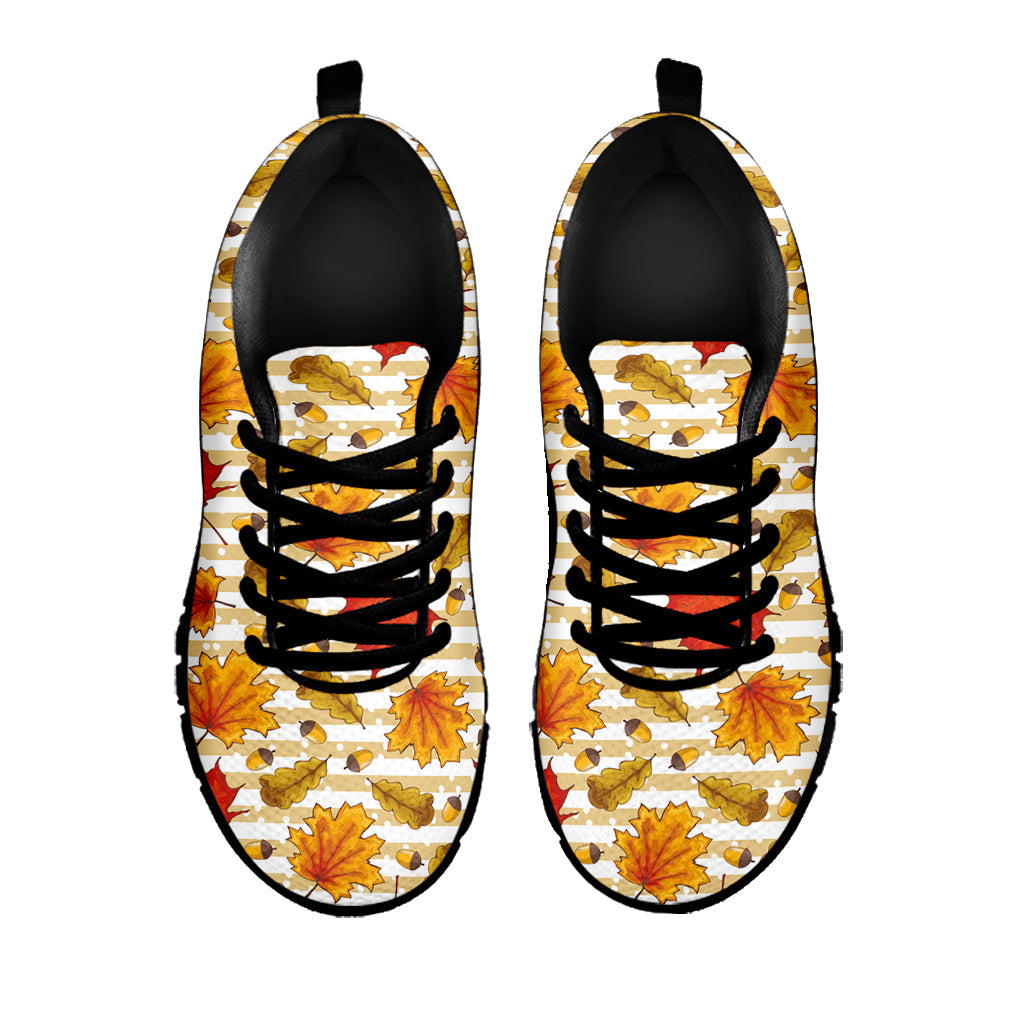 Maple And Oak Pattern Print Black Sneakers