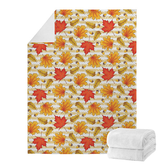 Maple And Oak Pattern Print Blanket