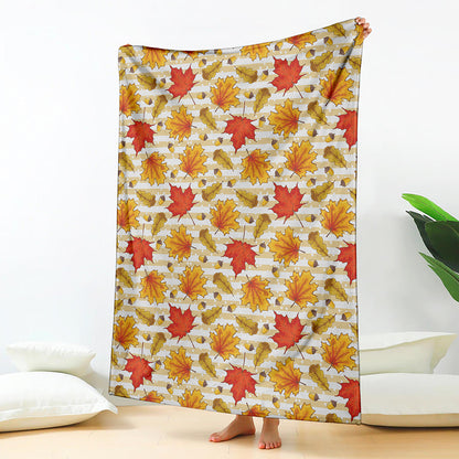 Maple And Oak Pattern Print Blanket