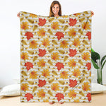 Maple And Oak Pattern Print Blanket