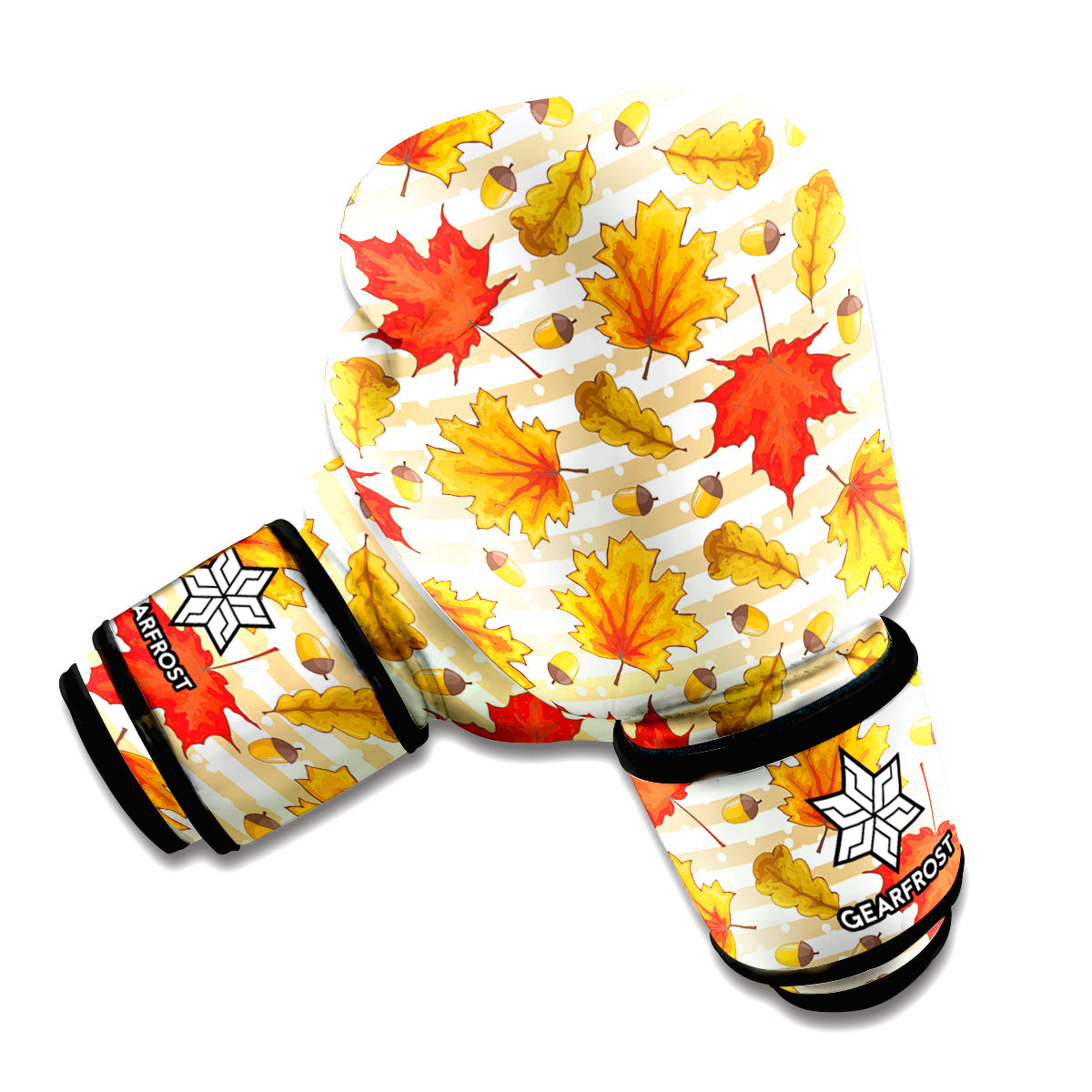 Maple And Oak Pattern Print Boxing Gloves