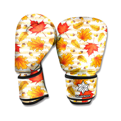 Maple And Oak Pattern Print Boxing Gloves