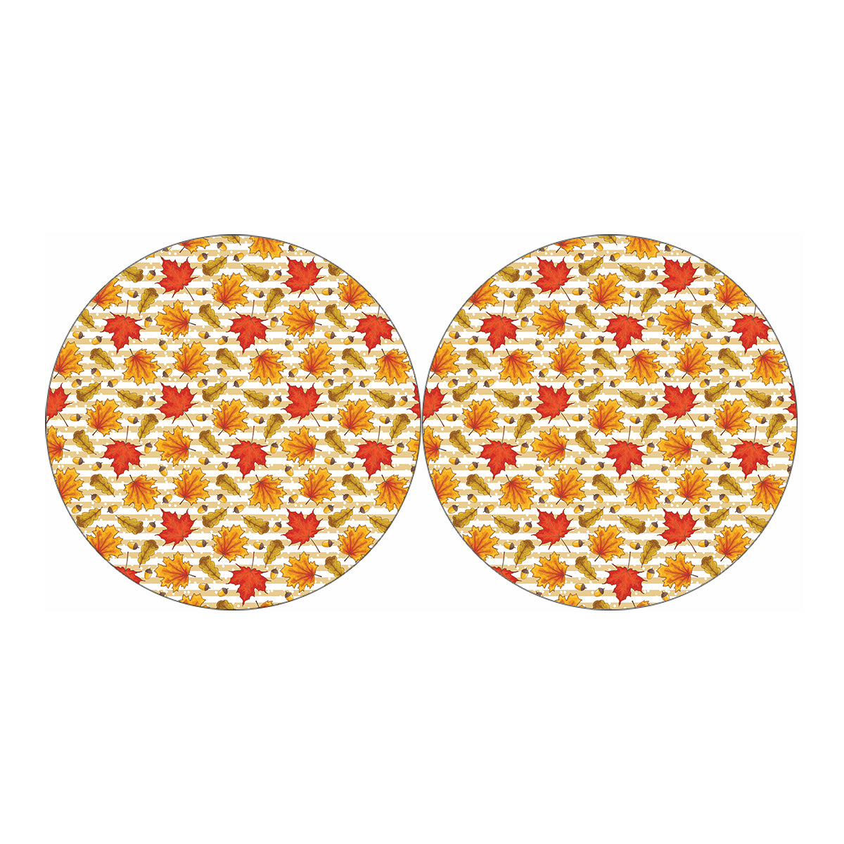Maple And Oak Pattern Print Car Coasters