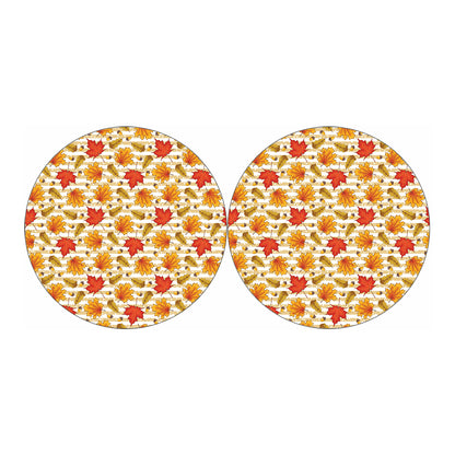 Maple And Oak Pattern Print Car Coasters
