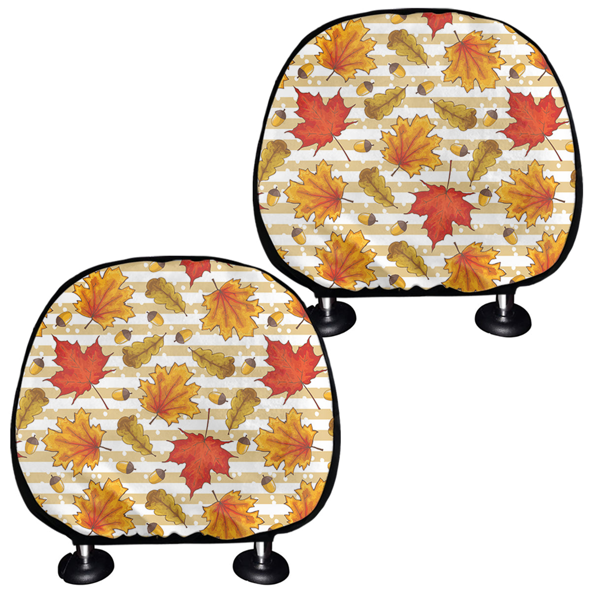 Maple And Oak Pattern Print Car Headrest Covers