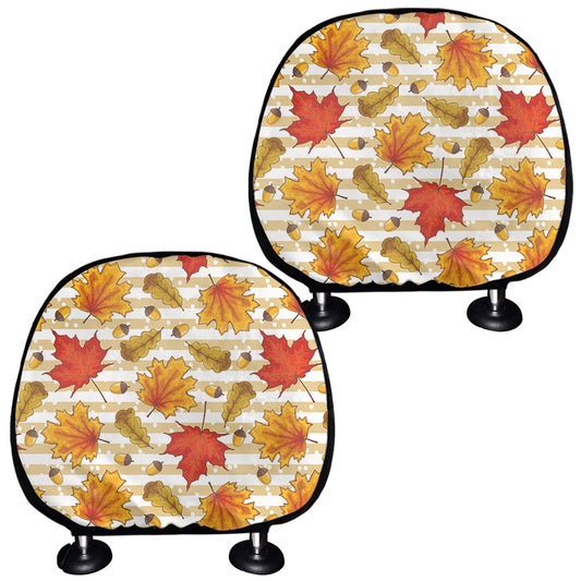 Maple And Oak Pattern Print Car Headrest Covers