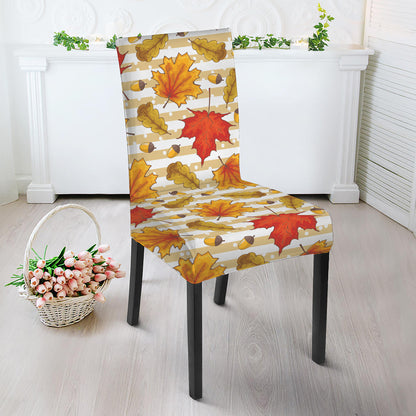 Maple And Oak Pattern Print Dining Chair Slipcover