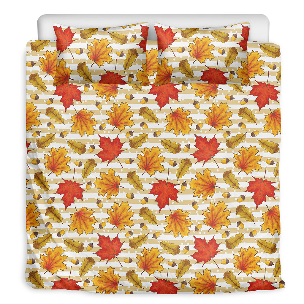 Maple And Oak Pattern Print Duvet Cover Bedding Set