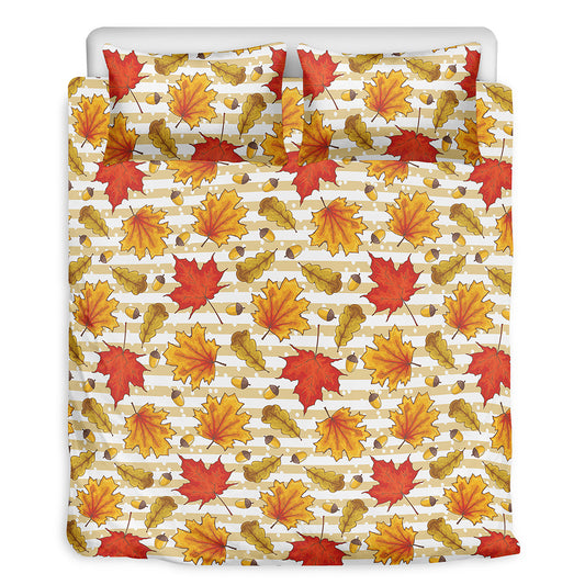 Maple And Oak Pattern Print Duvet Cover Bedding Set