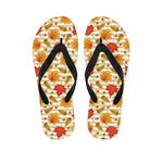 Maple And Oak Pattern Print Flip Flops