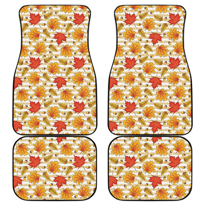 Maple And Oak Pattern Print Front and Back Car Floor Mats