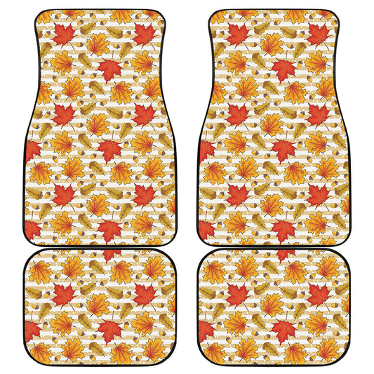 Maple And Oak Pattern Print Front and Back Car Floor Mats