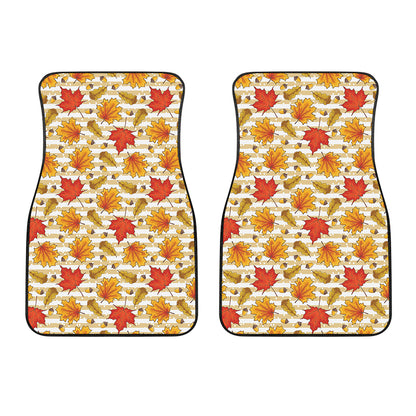 Maple And Oak Pattern Print Front Car Floor Mats