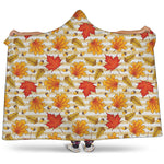 Maple And Oak Pattern Print Hooded Blanket