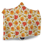 Maple And Oak Pattern Print Hooded Blanket