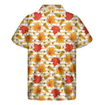 Maple And Oak Pattern Print Men's Short Sleeve Shirt