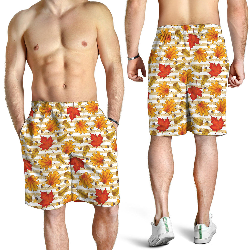 Maple And Oak Pattern Print Men's Shorts