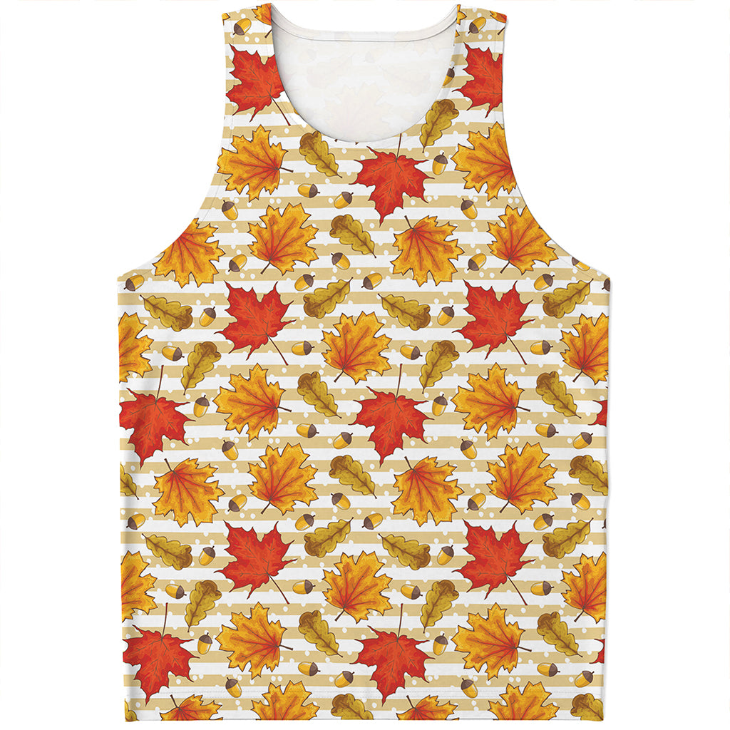 Maple And Oak Pattern Print Men's Tank Top